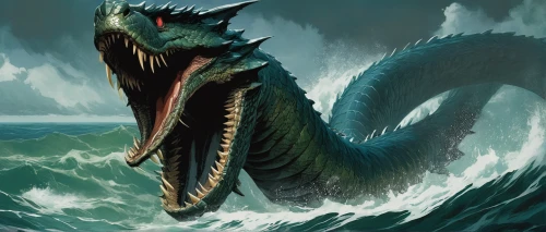 kelpie,sea monsters,marine reptile,dragon of earth,god of the sea,green dragon,merfolk,wyrm,kraken,water creature,salt water crocodile,poseidon,sea god,black dragon,painted dragon,poseidon god face,cuthulu,sea devil,tidal wave,australian kelpie,Conceptual Art,Daily,Daily 08