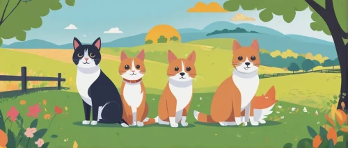 rabbit family,foxes,garden-fox tail,dog illustration,corgis,ibizan hound,cat family,basenji,rabbits,color dogs,woodland animals,fox hunting,horsetail family,rabbits and hares,whimsical animals,kennel club,welsh cardigan corgi,three dogs,rough collie,hare trail,Illustration,Vector,Vector 01