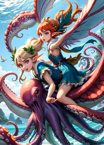 mermaids,nami,mermaid background,believe in mermaids,under sea,fairies,fairies aloft,cephalopods,mermaid tail,merfolk,mermaid vectors,under the sea,sea-life,sea creatures,cephalopod,nautical children,sea monsters,mermaid,giant squid,little mermaid,Anime,Anime,General