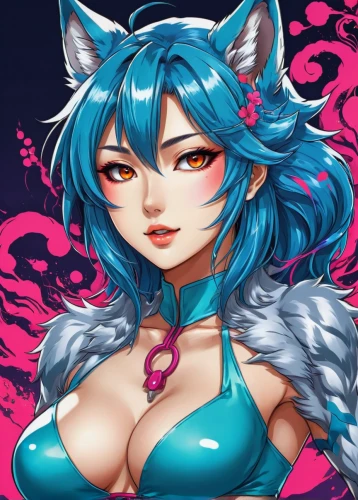 kitsune,cheshire,cyan,streaming,mara,fox,coloring outline,ganai,furta,feline,coloring,kinara,luna,kitty,drawing cat,venera,material test,seam,fuki,ayu,Illustration,Japanese style,Japanese Style 04