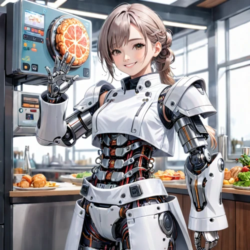 takoyaki,cyborg,chef,ai,chef's uniform,artificial intelligence,robotics,cybernetics,order pizza,food and cooking,pizza service,automation,social bot,military robot,robot,barista,server,pepper rim,furikake,eve,Anime,Anime,General