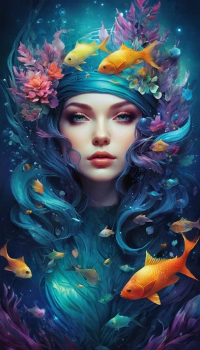 mermaid vectors,mermaid background,underwater background,under the sea,girl with a dolphin,coral reef,sea-life,siren,fantasy portrait,aquarius,underwater world,aquatic,koi,mermaid,ocean floor,ocean,world digital painting,fish in water,underwater landscape,under the water,Illustration,Realistic Fantasy,Realistic Fantasy 15