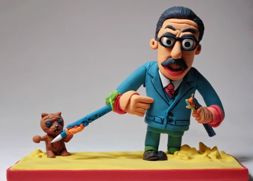 clay animation,miniature figures,groucho marx,cartoon doctor,veterinarian,game figure,ventriloquist,puppeteer,clay figures,marzipan figures,miniature figure,play figures,figurine,plasticine,figurines,dog chew toy,wooden figures,wooden toys,lardy cake,vintage toys,Unique,3D,Clay