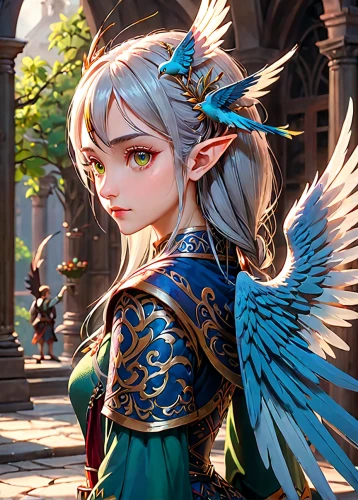 garuda,fairy peacock,vanessa (butterfly),meteora,harpy,dragon li,baroque angel,fantasia,winged heart,blue bird,winged,elza,peacock,vane,ephedra,alibaba,feathers bird,show off aurora,angel,elsa,Anime,Anime,General