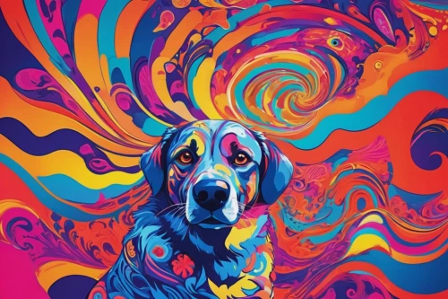 psychedelic art,color dogs,psychedelic,swirls,dog drawing,lsd,dizzy,paisley digital background,bloodhound,dog illustration,dachshund,basset hound,smaland hound,acid,basset bleu de gascogne,swirl,spaniel,colorful foil background,dog,colorful doodle,Conceptual Art,Oil color,Oil Color 23
