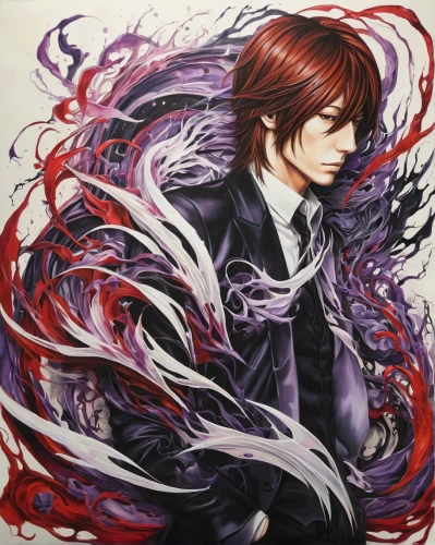 corvin,phoenix,red-haired,red robin,fallen petals,shinigami,gale,phoenix rooster,norman,nightingale,the son of lilium persicum,ren,robert harbeck,squall line,fawkes,male character,kado,black feather,the archangel,daemon,Unique,Paper Cuts,Paper Cuts 01