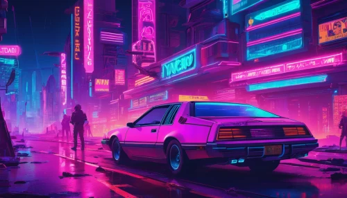 cyberpunk,80s,80's design,cityscape,neon,neon arrows,colorful city,toyota ae85,urban,vapor,neon ghosts,tokyo city,neon lights,retro styled,futuristic,shinjuku,aesthetic,ultraviolet,suburb,retro background,Conceptual Art,Sci-Fi,Sci-Fi 27