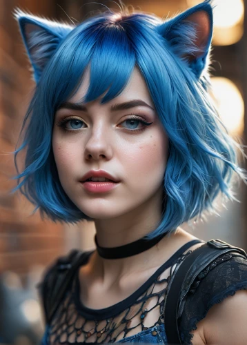 kat,cat ears,cat with blue eyes,feline look,feline,cat vector,cat european,anime girl,blue enchantress,anime 3d,indigo,blue hair,pixie-bob,winterblueher,blu,cat,fantasy portrait,avatar,pixie,blue eyes cat