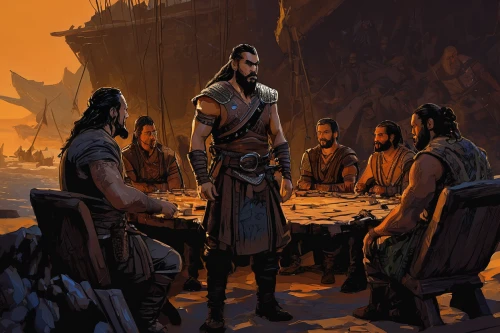 thorin,dwarves,guards of the canyon,heroic fantasy,vikings,biblical narrative characters,dunun,massively multiplayer online role-playing game,game illustration,nomads,grog,wise men,elaeis,thymelicus,cg artwork,germanic tribes,twelve apostle,dwarf sundheim,dwarf cookin,caravel,Conceptual Art,Sci-Fi,Sci-Fi 01