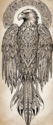 eagle illustration,imperial eagle,eagle drawing,caduceus,gryphon,gray eagle,emblem,eagle,crest,heraldic,eagle head,owl drawing,owl art,mongolian eagle,heraldic animal,owl,heraldic shield,heraldry,ornamental bird,eagle vector,Illustration,Realistic Fantasy,Realistic Fantasy 42