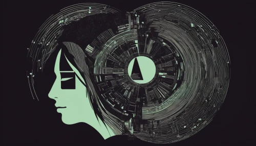 echo,vector girl,virtual identity,cybernetics,biomechanical,transistor,head woman,spotify icon,geometric ai file,vector graphic,girl with a wheel,augmented,digiart,humanoid,human head,biometrics,computer art,woman thinking,girl in a long,vector image,Illustration,Black and White,Black and White 24