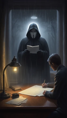 sci fiction illustration,darth vader,cg artwork,vader,night administrator,hooded man,anonymous,game illustration,doctor doom,investigator,interrogation,anonymous hacker,grim reaper,dark art,tutor,an anonymous,darth wader,magistrate,learn to write,author,Conceptual Art,Sci-Fi,Sci-Fi 25