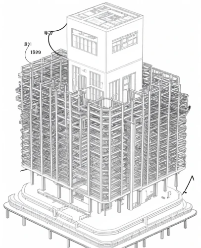 high-rise building,multistoreyed,multi-story structure,residential tower,building structure,orthographic,menger sponge,multi-storey,schematic,nonbuilding structure,architect plan,reinforced concrete,building construction,kirrarchitecture,thermal insulation,technical drawing,cylinder block,building honeycomb,building block,ancient roman architecture