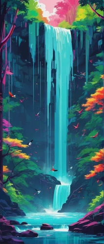 waterfall,acid lake,fallen colorful,water fall,colorful water,a small waterfall,falls,wishing well,lagoon,cascade,colorful background,waterfalls,water falls,underground lake,ice cave,unicorn background,rainbow color palette,fairy world,cascading,rainbow background,Conceptual Art,Daily,Daily 21