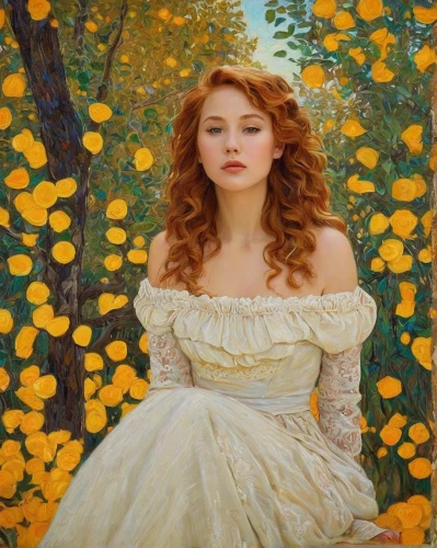 girl in the garden,portrait of a girl,girl with tree,young woman,girl in flowers,girl in a long dress,golden autumn,oil painting,girl picking apples,cinderella,romantic portrait,girl in a wreath,young girl,yellow garden,portrait of a woman,oil painting on canvas,young lady,fantasy portrait,mary-gold,oil on canvas,Art,Artistic Painting,Artistic Painting 32