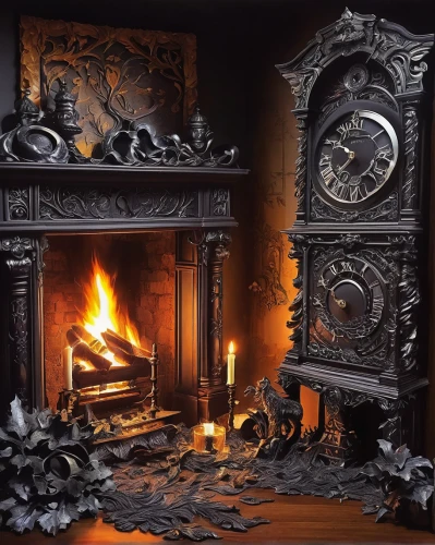 fireplaces,fireplace,christmas fireplace,fire in fireplace,fire place,wood-burning stove,log fire,fire screen,mantel,hearth,wood stove,dark cabinetry,fireside,play escape game live and win,wood fire,gas stove,cuckoo clock,cuckoo clocks,armoire,domestic heating,Unique,Paper Cuts,Paper Cuts 01
