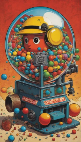 gumball machine,tutti frutti,pac-man,donut illustration,fruit car,candy crush,tractor,dot,ball pit,thomas the tank engine,pacman,thomas the train,cartoon car,bb8-droid,tin toys,solar system,mechanical puzzle,two-point-ladybug,painting technique,toy,Art,Classical Oil Painting,Classical Oil Painting 38