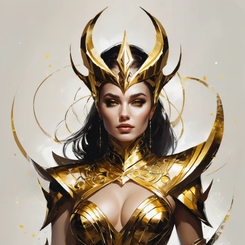 fantasy woman,goddess of justice,golden crown,gold mask,queen of the night,fantasy art,the enchantress,golden mask,gold crown,fantasy portrait,gold paint stroke,heroic fantasy,female warrior,gold wall,sorceress,loki,golden unicorn,gold colored,fantasy warrior,golden dragon,Conceptual Art,Fantasy,Fantasy 06