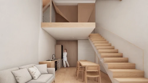 wooden stairs,outside staircase,hallway space,stairwell,staircase,winding staircase,loft,archidaily,stair,circular staircase,stairs,stairway,wooden stair railing,an apartment,sky apartment,spiral stairs,cubic house,shelving,attic,shared apartment,Interior Design,Living room,Modern,None