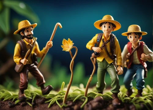 miniature figures,forest workers,farmers,playmobil,farm workers,broomrape family,trumpet creepers,farm pack,play figures,collectible action figures,scarecrows,straw hats,figurines,growers,mountaineers,cowboys,arrowroot family,pilgrims,aggriculture,farming,Unique,3D,Toy