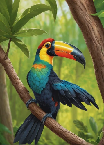 pteroglossus aracari,toco toucan,keel-billed toucan,keel billed toucan,pteroglosus aracari,yellow throated toucan,toucan perched on a branch,brown back-toucan,chestnut-billed toucan,toucan,perched toucan,swainson tucan,toucans,tucan,bird painting,macaws of south america,tropical bird climber,blue and gold macaw,tropical bird,black toucan,Art,Classical Oil Painting,Classical Oil Painting 23