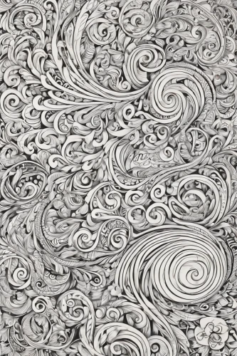 whirlpool pattern,paisley pattern,paisley digital background,japanese wave paper,coral swirl,swirls,a sheet of paper,aluminium foil,waves circles,vector spiral notebook,wrinkled paper,paper patterns,spiral pattern,aluminum foil,swirling,floral pattern paper,mandelbulb,aluminum,spirals,spiral background,Illustration,Black and White,Black and White 05