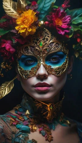 masquerade,venetian mask,the carnival of venice,golden mask,gold mask,masque,fantasy portrait,headdress,masks,golden wreath,fantasy art,headpiece,brazil carnival,image manipulation,mystical portrait of a girl,fairy peacock,adornments,mask,the hat of the woman,tribal masks,Photography,Artistic Photography,Artistic Photography 08