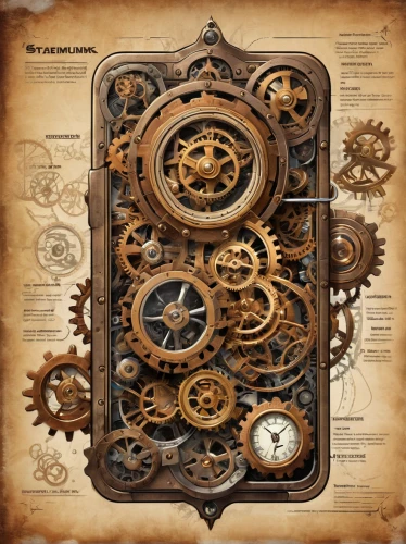 steampunk gears,clockmaker,steampunk,grandfather clock,watchmaker,clockwork,chronometer,mechanical watch,bearing compass,gears,longcase clock,old clock,time spiral,mechanical puzzle,barometer,clocks,cogs,hygrometer,cogwheel,scientific instrument,Conceptual Art,Fantasy,Fantasy 25