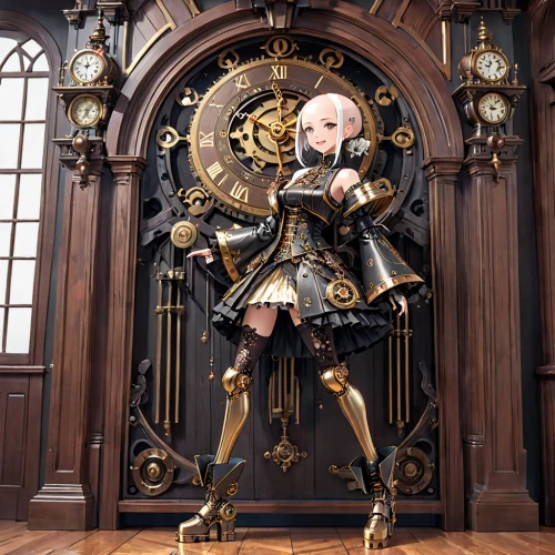 clockmaker,grandfather clock,kantai collection sailor,astronomical clock,door,iron door,steampunk,cosplay image,marionette,vocaloid,dollfie,clockwork,baroque,steel door,clock,armoire,metal gate,kotobukiya,sextant,3d figure,Anime,Anime,General