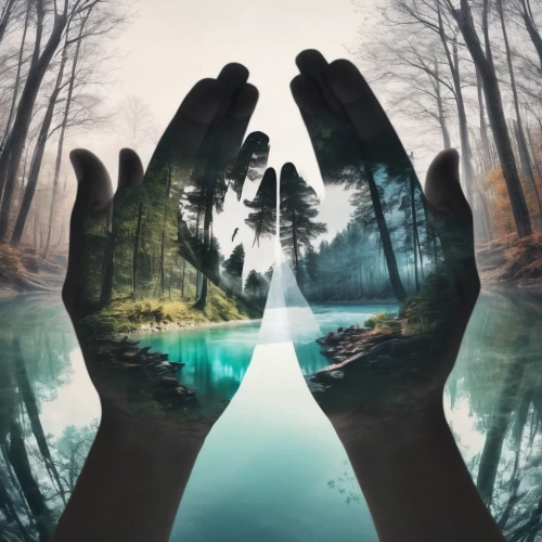 parallel worlds,photo manipulation,photomanipulation,parallel world,mirror of souls,duality,image manipulation,double exposure,river of life project,praying hands,unreality,environmental sin,dualism,shamanism,polarity,photoshop manipulation,conceptual photography,photomontage,self hypnosis,hand digital painting,Photography,Artistic Photography,Artistic Photography 07