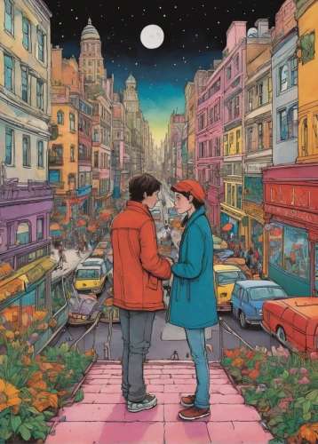 cover,honeymoon,cd cover,valerian,25 years,hand-drawn illustration,sope,background image,hands holding,mural,jigsaw puzzle,italian poster,romantic scene,romance,20 years,lovers,connection,color pencils,would a background,hand in hand,Illustration,Paper based,Paper Based 26