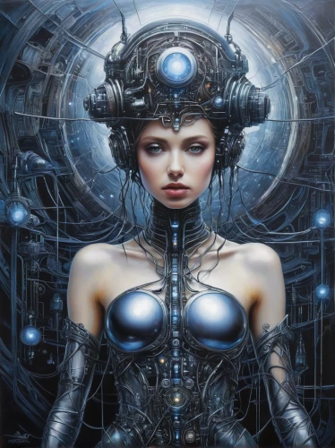 biomechanical,cybernetics,sci fiction illustration,cyberspace,fantasy art,circuitry,cyber,humanoid,science fiction,sci fi,cyborg,scifi,blue enchantress,panopticon,steampunk,callisto,priestess,clockmaker,meridians,horoscope libra,Illustration,Abstract Fantasy,Abstract Fantasy 14