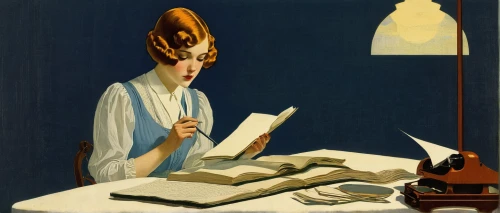 girl studying,child with a book,carthusian,blonde woman reading a newspaper,meticulous painting,book illustration,vintage illustration,church painting,prayer book,carmelite order,the prophet mary,priesthood,reading magnifying glass,scholar,parchment,auxiliary bishop,metropolitan bishop,hymn book,manuscript,man with a computer,Illustration,Retro,Retro 15