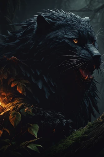 black shepherd,canis panther,werewolf,howling wolf,werewolves,forest king lion,feral,howl,black cat,panther,leopard's bane,black raven,black dragon,wolf hunting,felidae,wolf,feral cat,dark art,wild cat,halloween black cat,Art,Classical Oil Painting,Classical Oil Painting 37