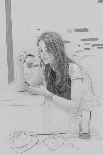 woman at cafe,woman drinking coffee,coffee tea drawing,girl studying,girl drawing,graphite,coffee tea illustration,study,pencil drawing,digital drawing,pencil drawings,parisian coffee,girl with cereal bowl,illustrator,waitress,coffee break,woman eating apple,woman thinking,drawing,digital painting,Design Sketch,Design Sketch,Character Sketch