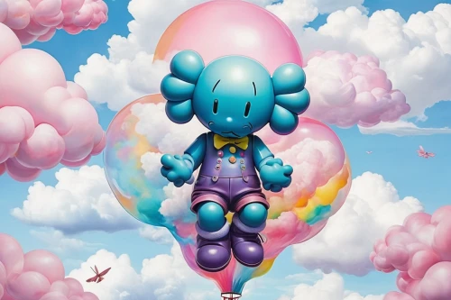 skyflower,skydiver,cloud mushroom,cyan,sky rose,clouds - sky,cloud play,balloon,coral guardian,balloon-like,captive balloon,blue heart balloons,sky butterfly,skydive,fantasia,sky,cloud,dumbo,cumulus,rimy,Illustration,Paper based,Paper Based 11