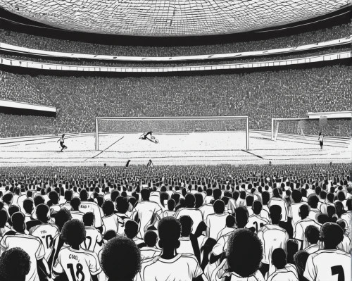 soccer world cup 1954,futebol de salão,stadium falcon,tokyo summer olympics,soccer-specific stadium,world cup,sports game,coliseum,rio 2016,children's soccer,fifa 2018,immenhausen,football fans,arena,pitch,soccer field,goalkeeper,rio olympics,japanese fans,uefa,Illustration,Black and White,Black and White 16