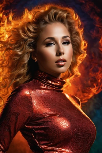 fire angel,fire siren,fiery,woman fire fighter,fire background,flame of fire,burning hair,fire heart,human torch,combustion,flame spirit,scarlet witch,flammable,pillar of fire,smouldering torches,fire devil,fire artist,katniss,fire-eater,afire,Illustration,Realistic Fantasy,Realistic Fantasy 10
