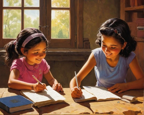 children studying,children drawing,girl studying,little girl reading,children learning,tutoring,church painting,home schooling,children girls,school children,little girls,contemporary witnesses,e-book readers,a collection of short stories for children,bible pics,tutor,kids illustration,homeschooling,two girls,readers,Illustration,Retro,Retro 14