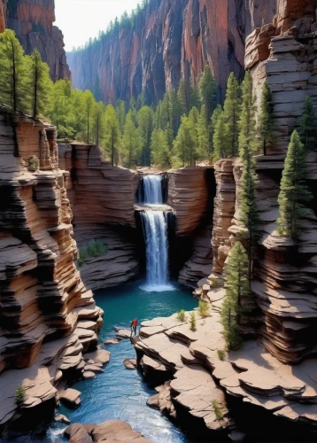 brown waterfall,fairyland canyon,zion,canyon,gooseberry falls,grand canyon,zion national park,united states national park,water falls,wasserfall,falls of the cliff,cascades,water fall,waterfalls,river landscape,flowing water,waterfall,arizona,bond falls,a small waterfall,Unique,3D,Garage Kits