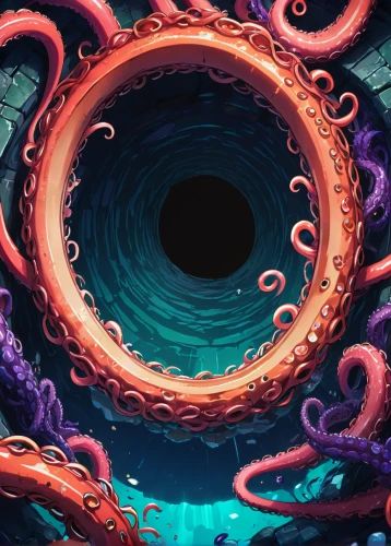 vortex,wormhole,polyp,whirlpool,colorful spiral,black hole,spiral nebula,spiral background,cosmic eye,ringed-worm,currents,deep sea,swim ring,time spiral,spiral,turmoil,eye,abyss,torus,fluid,Illustration,Japanese style,Japanese Style 03