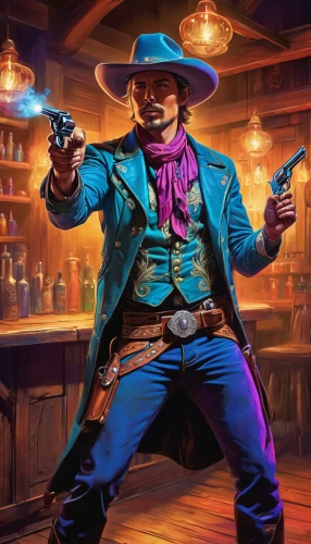 wild west,gunfighter,game illustration,dodge warlock,deadwood,sheriff,rosa cantina,cowboy action shooting,cowboy bone,gambler,vendor,tabletop game,country-western dance,cowboy,western,hatter,wild west hotel,huckleberry,drover,collectible card game,Illustration,Realistic Fantasy,Realistic Fantasy 20