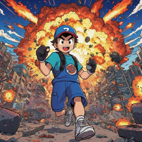 explosions,explosion,explosion destroy,yo-kai,pokeball,explosive,exploding head,explosives,explode,matsuno,exploding,petrol-bowser,pokémon,super mario,gunkanjima,brock coupe,bomb,mario,hydrogen bomb,kamikaze,Illustration,Japanese style,Japanese Style 11