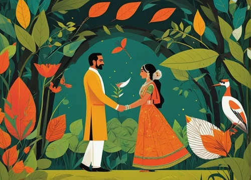 kerala,indian art,by chaitanya k,pongal,wedding invitation,ayurveda,nepali npr,flower and bird illustration,onam,radha,coffee tea illustration,wedding couple,diwali festival,mehendi,diwali,arrowroot family,mehndi,indian festival,bollywood,rajasthan,Illustration,Vector,Vector 13