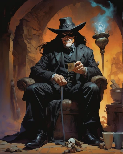 dodge warlock,investigator,watchmaker,clockmaker,apothecary,magistrate,candlemaker,rotglühender poker,undertaker,magus,the collector,pilgrim,debt spell,chimney sweeper,black hat,game illustration,collectible card game,prejmer,merchant,tabletop game,Conceptual Art,Oil color,Oil Color 04