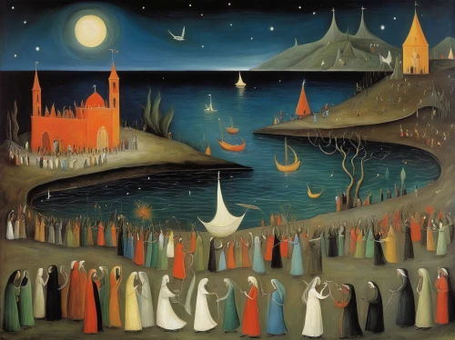 candlemas,nativity,the pied piper of hamelin,all saints' day,procession,pilgrims,advent candles,nativity village,bethlehem,nativity of christ,night scene,nativity scene,nativity of jesus,pentecost,medieval market,celebration of witches,monks,villagers,third advent,fourth advent,Illustration,Abstract Fantasy,Abstract Fantasy 16