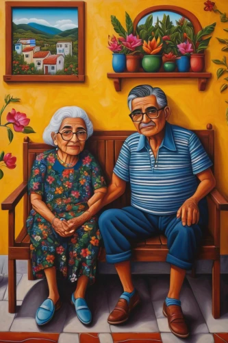 old couple,grandparents,elderly people,pensioners,man and wife,mother and grandparents,parrot couple,two people,antigua guatemala,as a couple,young couple,dancing couple,couple in love,man and woman,oil painting on canvas,love couple,elderly,motif,couple,folk art,Illustration,Abstract Fantasy,Abstract Fantasy 12