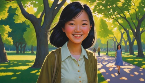 asian woman,vietnamese woman,child in park,colored pencil background,oil painting,photo painting,portrait background,shirakami-sanchi,world digital painting,girl with tree,oil painting on canvas,japanese woman,golf course background,viet nam,herman park,girl with cereal bowl,han thom,janome chow,cd cover,asian vision,Conceptual Art,Daily,Daily 27