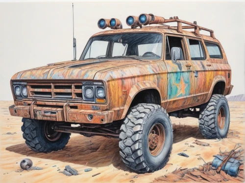 rust truck,uaz patriot,jeep wagoneer,toyota land cruiser,uaz-452,uaz-469,snatch land rover,station wagon-station wagon,scrap truck,off-road outlaw,land-rover,dodge power wagon,land rover series,ford bronco ii,land vehicle,the vehicle,ford truck,road cruiser,off-road vehicle,gaz-53,Conceptual Art,Daily,Daily 17