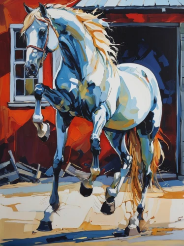 painted horse,draft horse,colorful horse,two-horses,horses,carousel horse,equine,carnival horse,a white horse,palomino,shire horse,horse,horse-drawn,arabian horse,bay horses,belgian horse,clydesdale,a horse,horse drawn,fire horse,Conceptual Art,Oil color,Oil Color 08